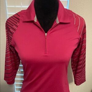 Women's Pink 3-Quarter Sleeve & Zip Top